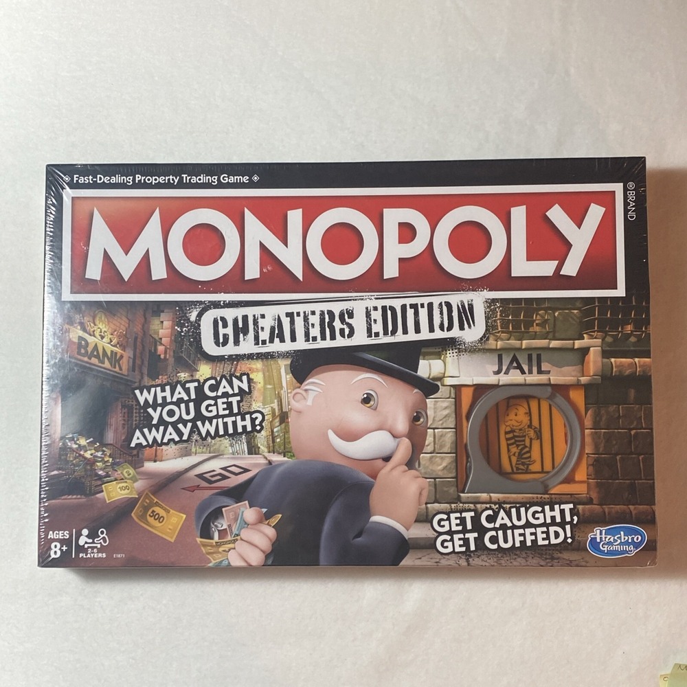 Monopoly Game Cheaters Edition Board Game Hasbro Parker Brothers 8+ Sealed NEW